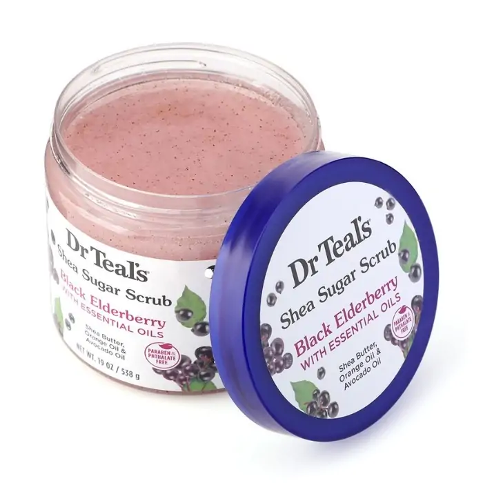 'Dr Teal''s Shea Sugar Scrub Black Elderberry (538 g)' - Image 2